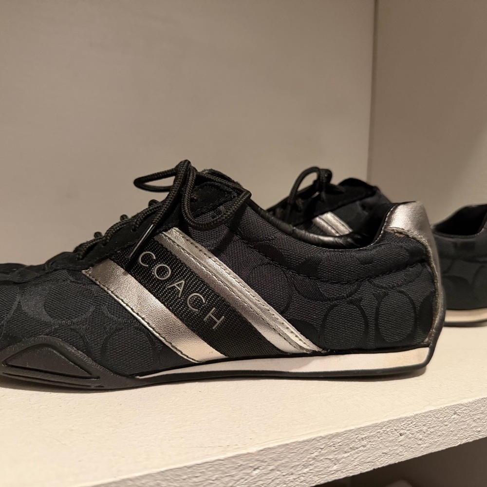 Coach Black and Silver Jayme Shoes Size 7.5